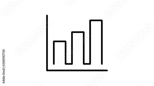 Bar Chart Icon: Growing Business Performance and Financial Data