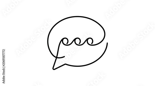 Minimalist Speech Bubble Icon with Ellipsis - Communication Symbol