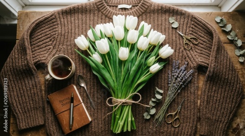 Tulip Bouquet Rustic Composition
