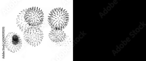 Photos Microscopic virus cells illustration in black and white, abstract spherical bact