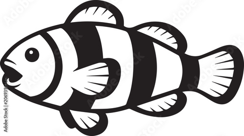 Bild auf Leinwand Cute clownfish swimming in water Vector