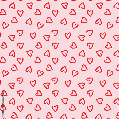 seamless pattern with red hearts	