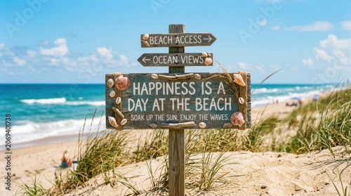 Beach Happiness Wooden Sign
