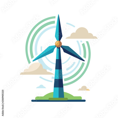 Wind Turbine Energy Icon Sustainable Power Concept