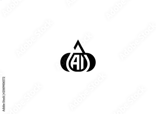 Minimalist number 40 icon with arrow symbol isolated on transparent background