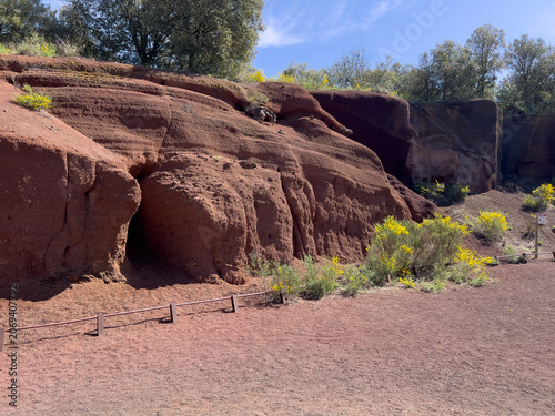 Experiencing the Olot volcanic zone red rock landscape