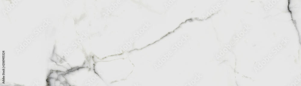 Obraz premium Luxurious white Carrara statuaries marble texture background. Calacatta glossy marble with grey streaks. Luxury White Marble texture background vector. Panoramic Marbling texture design.