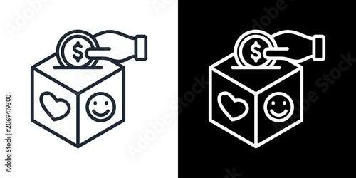 Vászonkép Charity Icon Set Multiple Style Collection