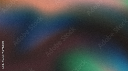 Atmospheric abstract gradient background combining deep blue, earthy brown, emerald green, and warm highlights with soft grainy texture