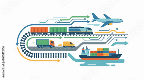 A colorful infographic depicting various transportation modes (4)