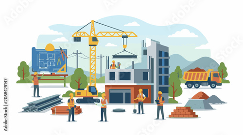 A construction site with workers and machinery (33)