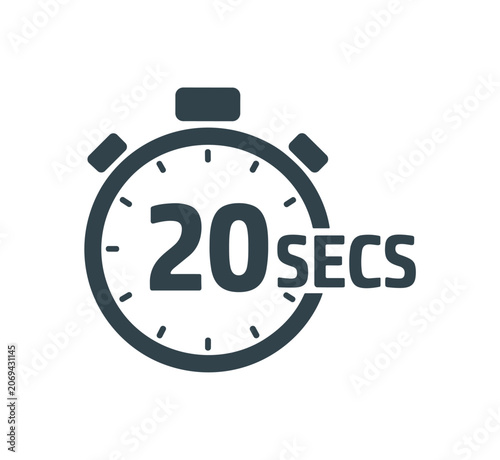 Slika na platnu Stopwatch Timer 20 Seconds: A clear icon of a stopwatch displaying 20 seconds