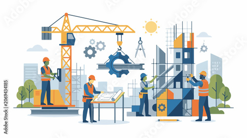 A construction site with workers and equipment (19)