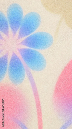 Colorful floral patterns on textured background creating a vibrant and artistic atmosphere
