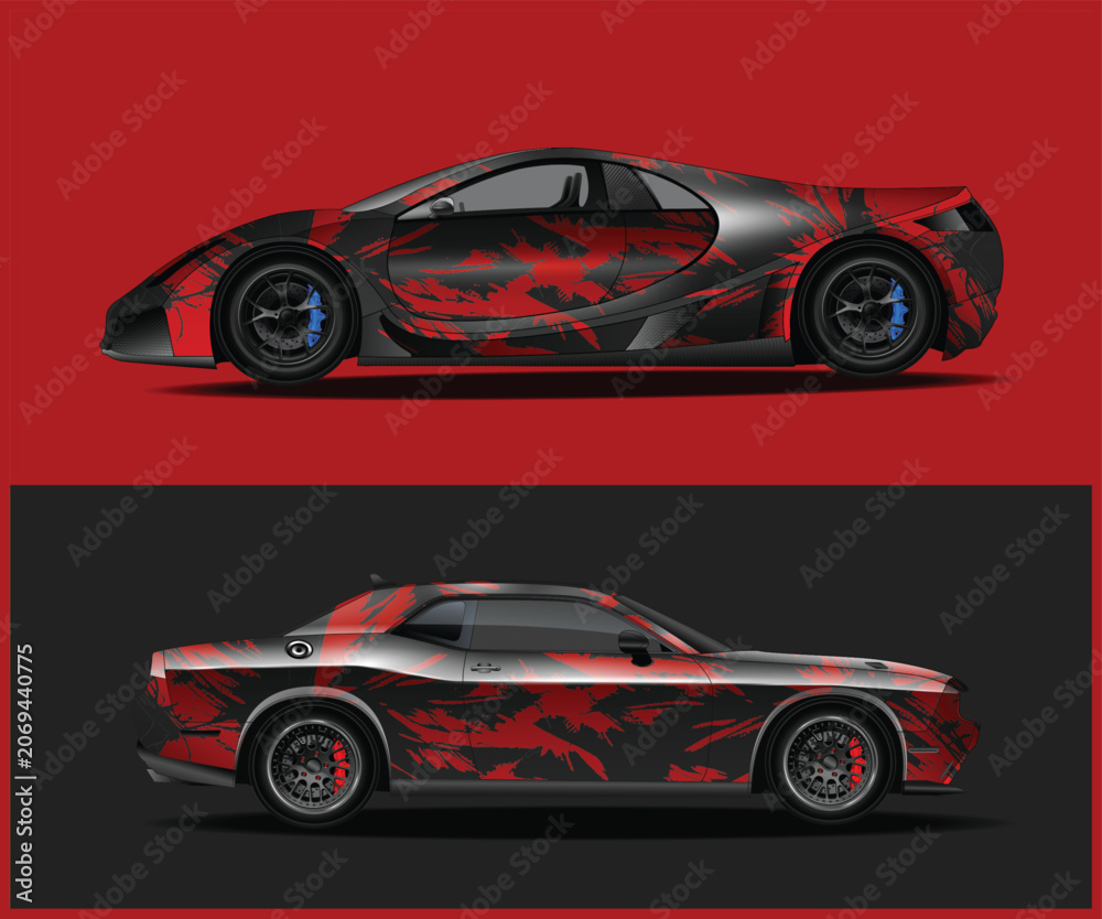Obraz premium Dynamic Race Car Wrap Design