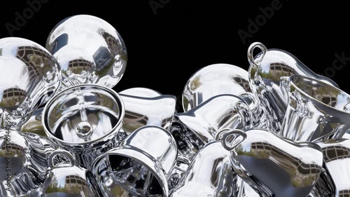 Silver Bell Animation Curtain Transition Effect Transparent Background Alpha Channel