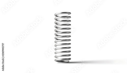 Isolated compression spring on white background.