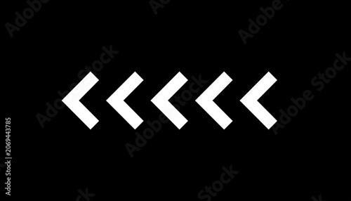 Abstract white arrows on black background design.