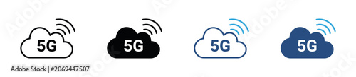 Photos 5G Cloud Icon Set