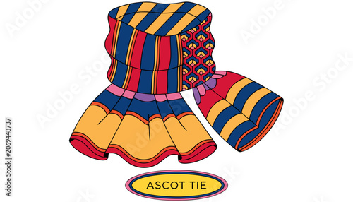 Canvastavla Very beautiful close-up realistic vector of an ASCOT TIE featuring luxurious fab
