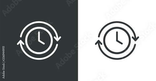 Bild auf Leinwand Clock with arrows icon line style two tone presentation time