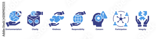 Fotografija Positive Impact web banner icon vector illustration with icons of Environmentali