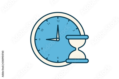 Timer Icon. Related to time management. Flat line icon style. Suitable for web site design, app, user interfaces