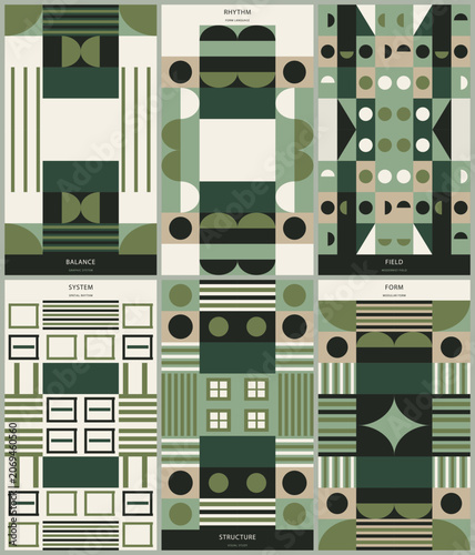 Obraz na plátně Set of 6 modernist geometric posters