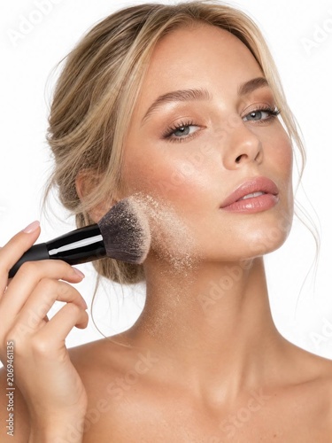 woman applying mascara