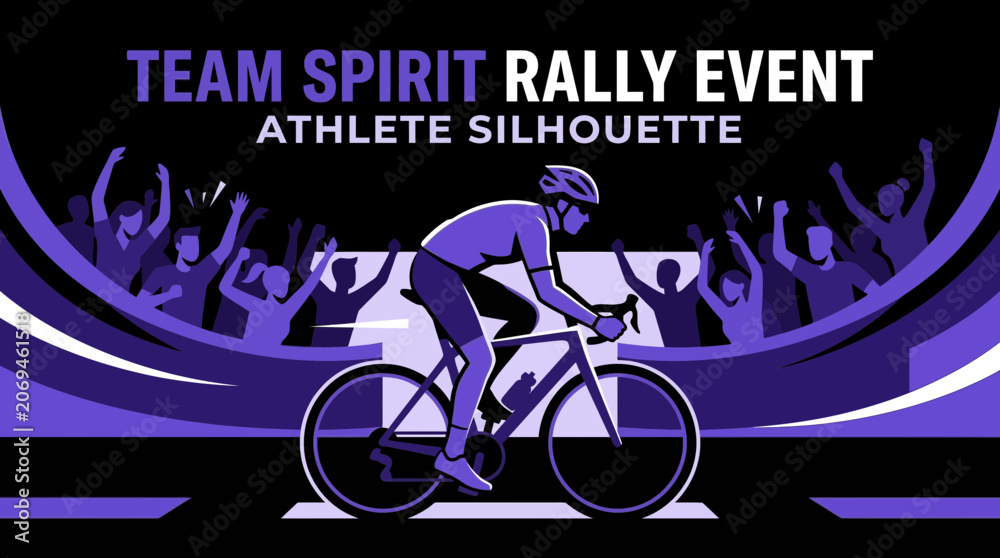 Obraz premium Team Spirit Rally Event Athlete Silhouette Competition Bicycle Racing Victory Celebration