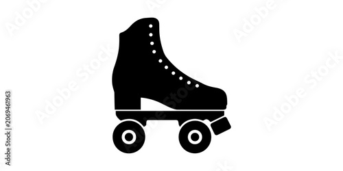 Quad roller skate depicted as a black silhouette against a white background silhouette,Roller Skates Silhouette Vector Art on White Background, fully editable file, new and update design
