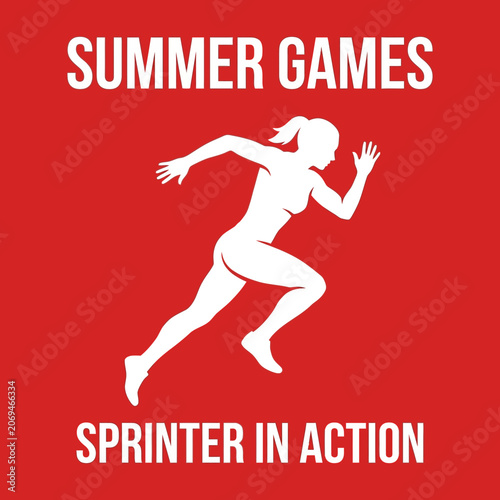 Summer Games Sprinter In Action Dynamic Athletic Pursuit