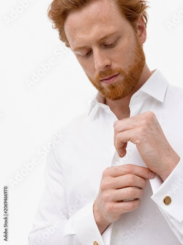 senior businessman pointing