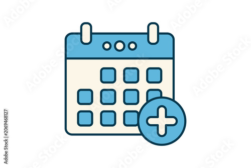 Calendar icon. related to time management. Flat line icon style. Simple vector design editable