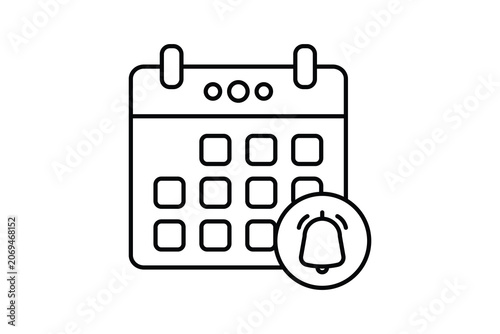 Calendar icon. related to time management. line icon style. Simple vector design editable