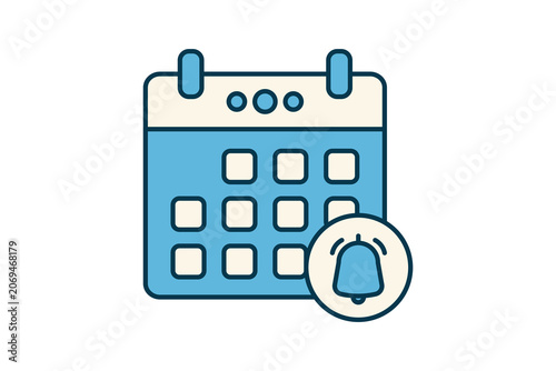 Calendar icon. related to time management. Flat line icon style. Simple vector design editable