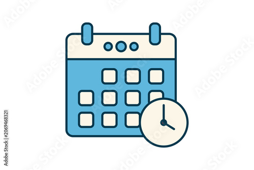 Calendar icon. related to time management. flat line icon style. Simple vector design editable
