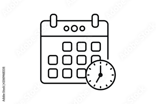 Calendar icon. related to time management. line icon style. Simple vector design editable