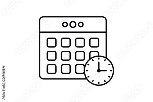 Calendar icon. related to time management. line icon style. Simple vector design editable