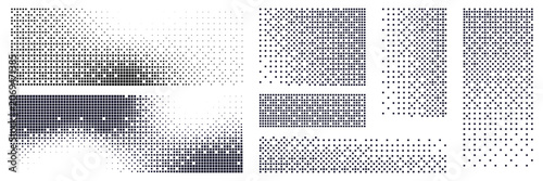 Φωτογραφία Set of pixel transform effect with halftone dot pattern