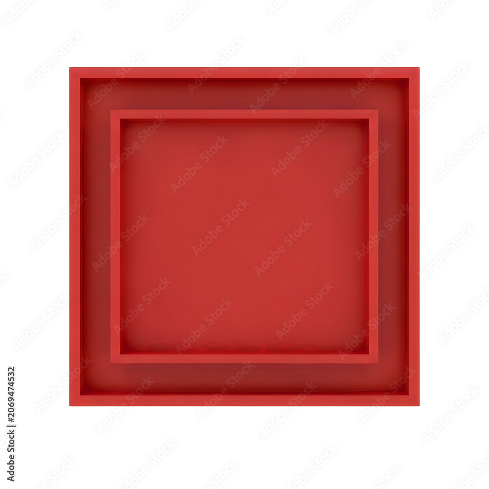 Fototapeta premium Minimalist abstract red square frame design