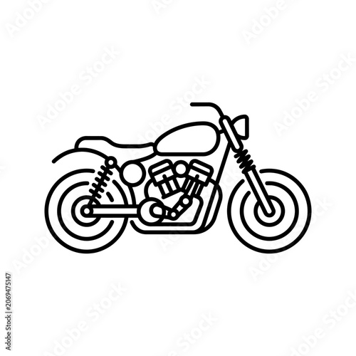 Motorcycle Motorbike Engine X-Ray Icon for Transport