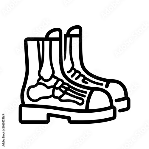 Shoe Boot Footwear Security X-Ray Icon for Airport