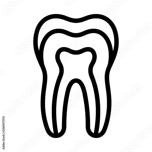Single Molar Tooth X-Ray Icon for Dental Clinic