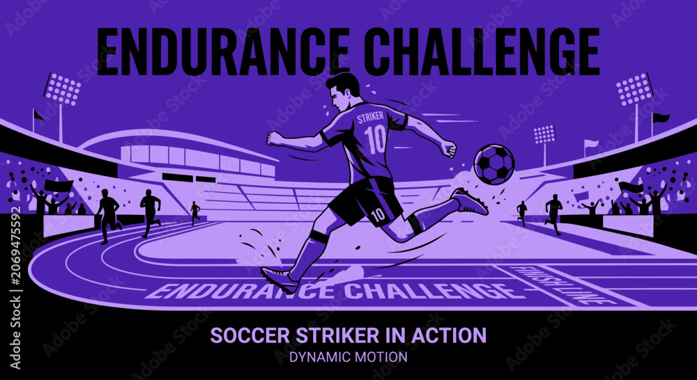 Obraz premium Soccer Endurance Challenge Dynamic Motion Action
