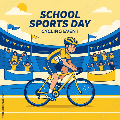 School Sports Day Cycling Event Fun Competition For Kids And Athletes