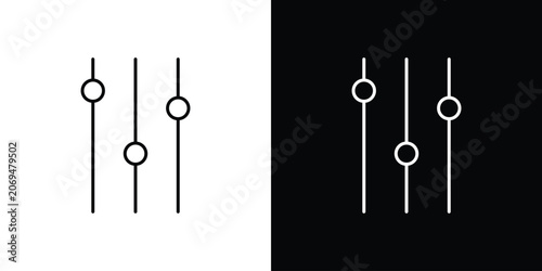 Equalizer icon line vector collection