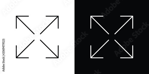 Fényképezés Expand icon line vector collection