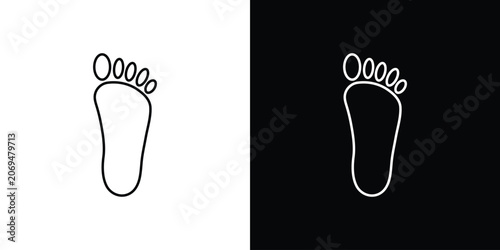 Schilderij op canvas Foot icon line vector collection
