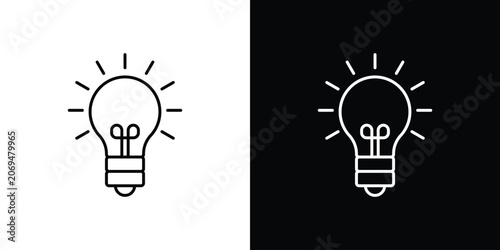 Idea icon line vector collection